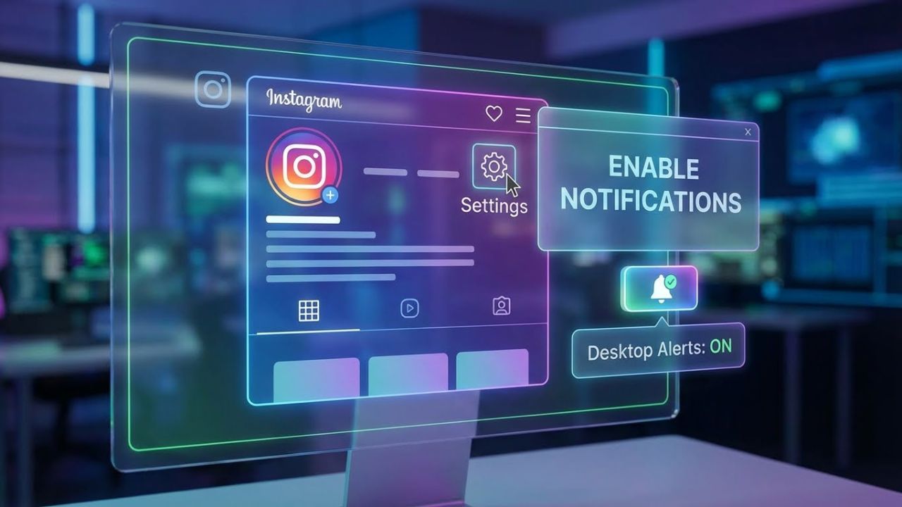 How to turn on Notifcations for Insta online PC